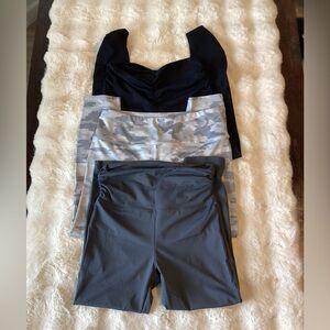 Marika Black, Gray, and Camo Leggings Set